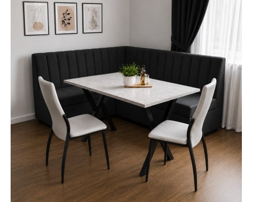 Colțar de bucătărie modern negru M-45 Colțar de bucătărie modern negru M-45