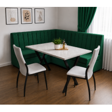 Colțar de bucătărie modern verde smarald  M-48